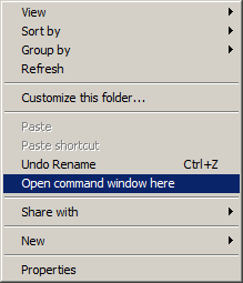Context menu opened while shift key was pressed