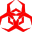 Red Biohazard symbol